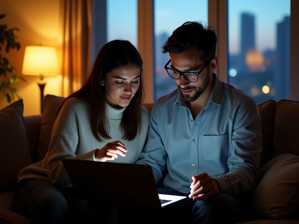 Couple planning finances